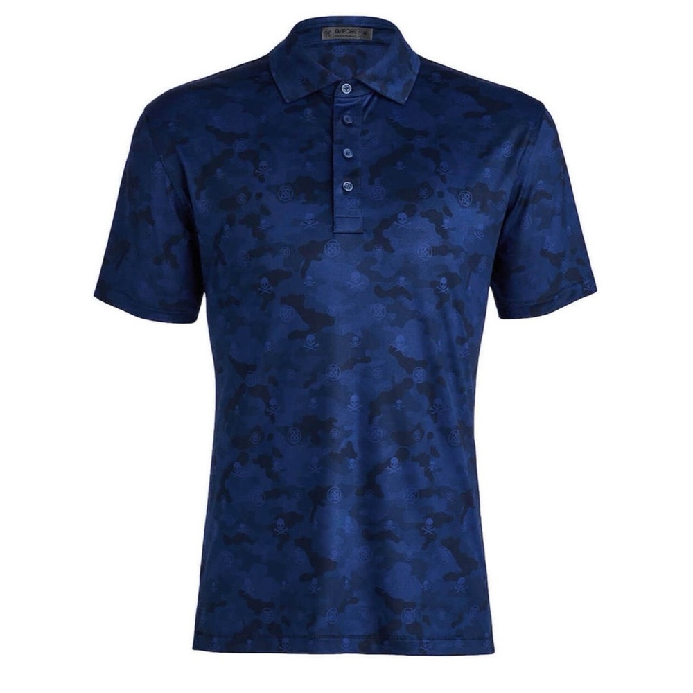 Men's Blue Camouflage Polo Shirt